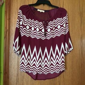 Maroon stripped blouse!